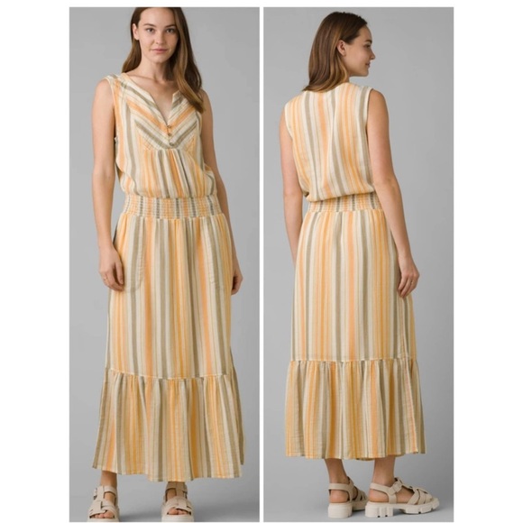 Prana Dresses & Skirts - NWT Prana California Dreaming Organic Cotton Golden Hoir Striped Dress